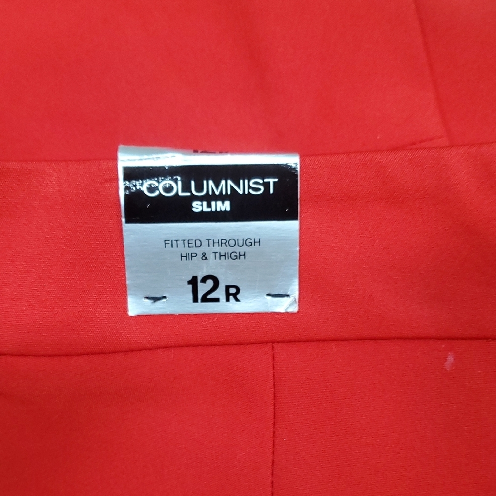 Express Women's Bold Red Straight Leg Pants - Picture 8 of 8